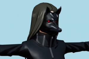 Kaya Irimi Tokyo-Ghoul, female, woman, people, human, xna, characters, rigged